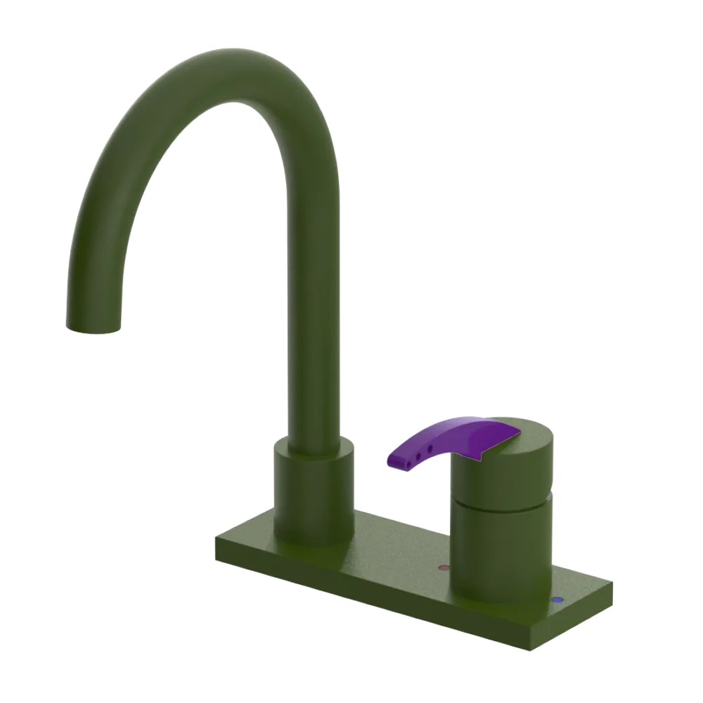 Rubinet 4" Centre Single Control Lav. Set. (less drain) Green Envy