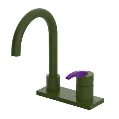 Rubinet 4" Centre Single Control Lav. Set. (less drain) Green Envy