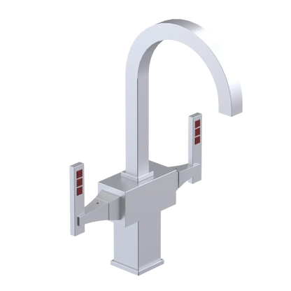 Rubinet Single Hole Dual Handle Lav. Set. (less drain) Satin Chrome