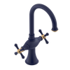 Rubinet Single Hole Dual Handle Lav. Set. (less drain) Midnight Blue