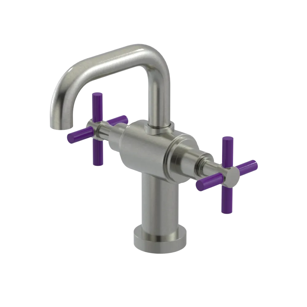 Rubinet Single Hole Dual Handle Lav. Set. (less drain) Satin Nickel