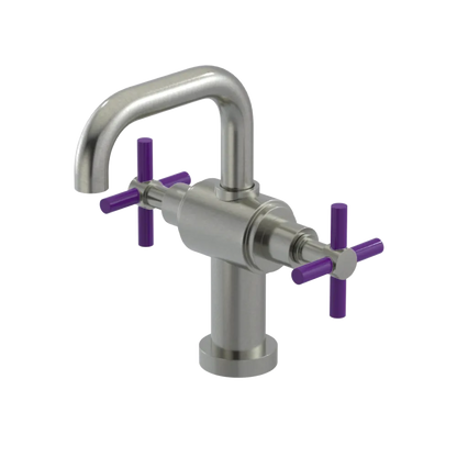 Rubinet Single Hole Dual Handle Lav. Set. (less drain) Satin Nickel