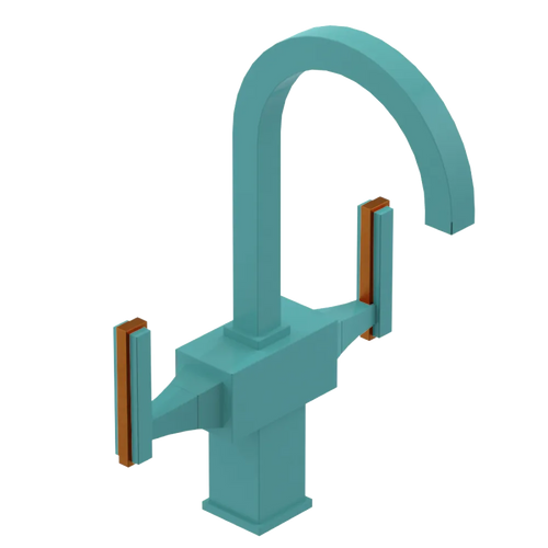 Rubinet Single Hole Dual Handle Lav. Set. (less drain) Aqua
