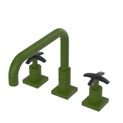 Rubinet Widespread Kitchen Set with Genesis Spout Green Envy