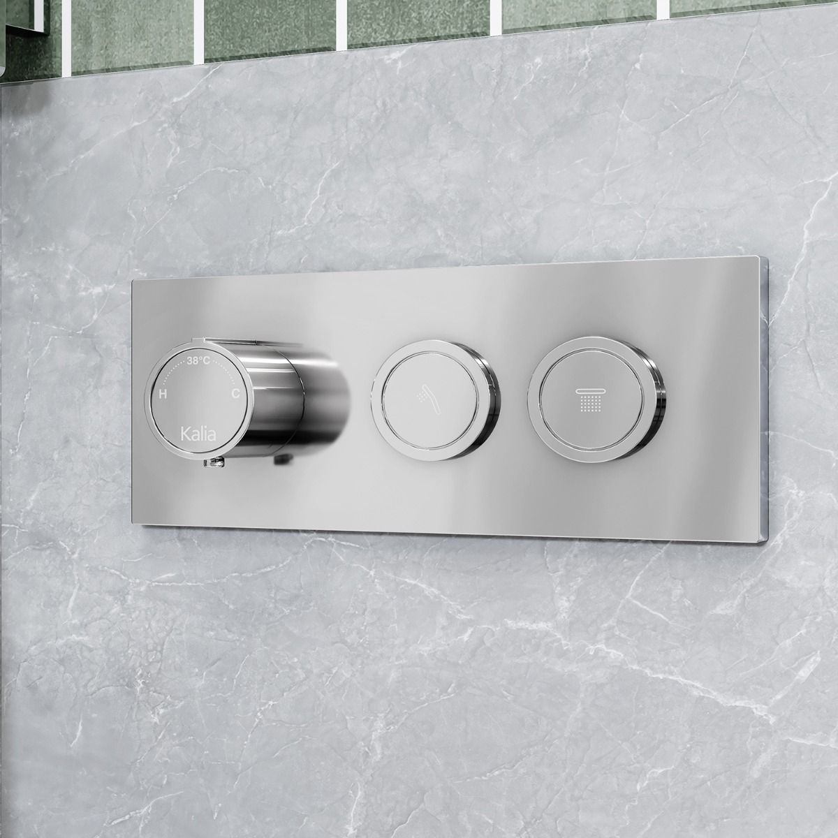 Kalia KAREO TB2 Thermostatic shower systems with push-button - Wall arm – BF2099-110