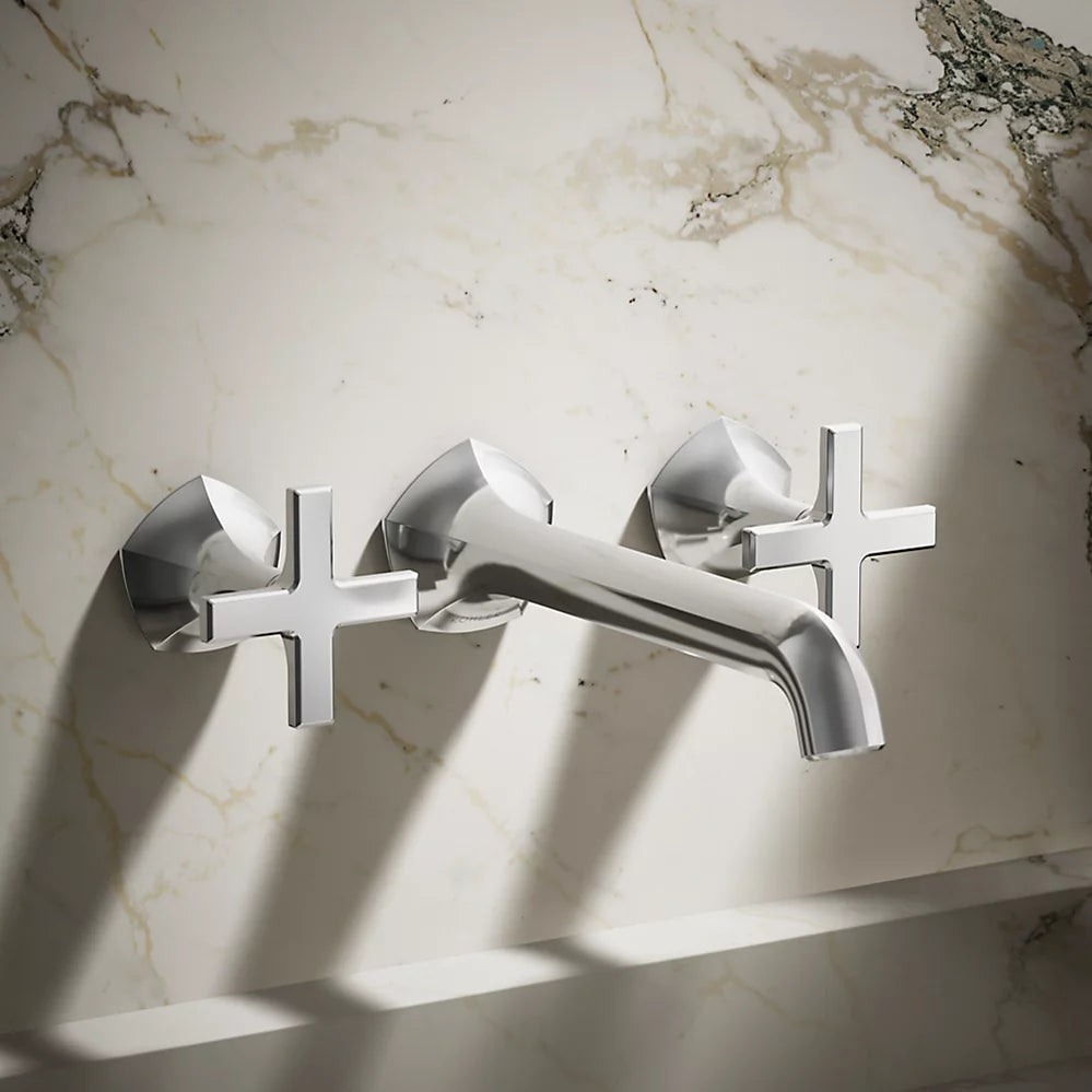 Occasion® Wall-mount bathroom sink faucet Cross handle trim, 1.2 gpm