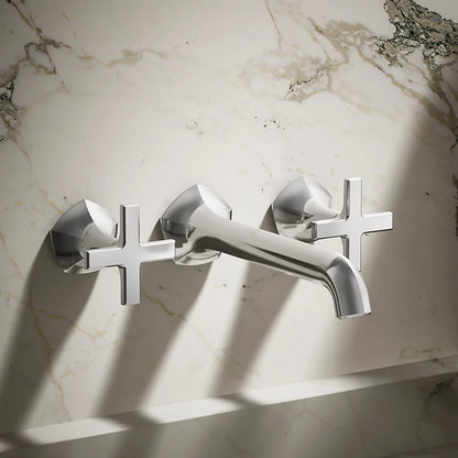 Occasion® Wall-mount bathroom sink faucet Cross handle trim, 1.2 gpm