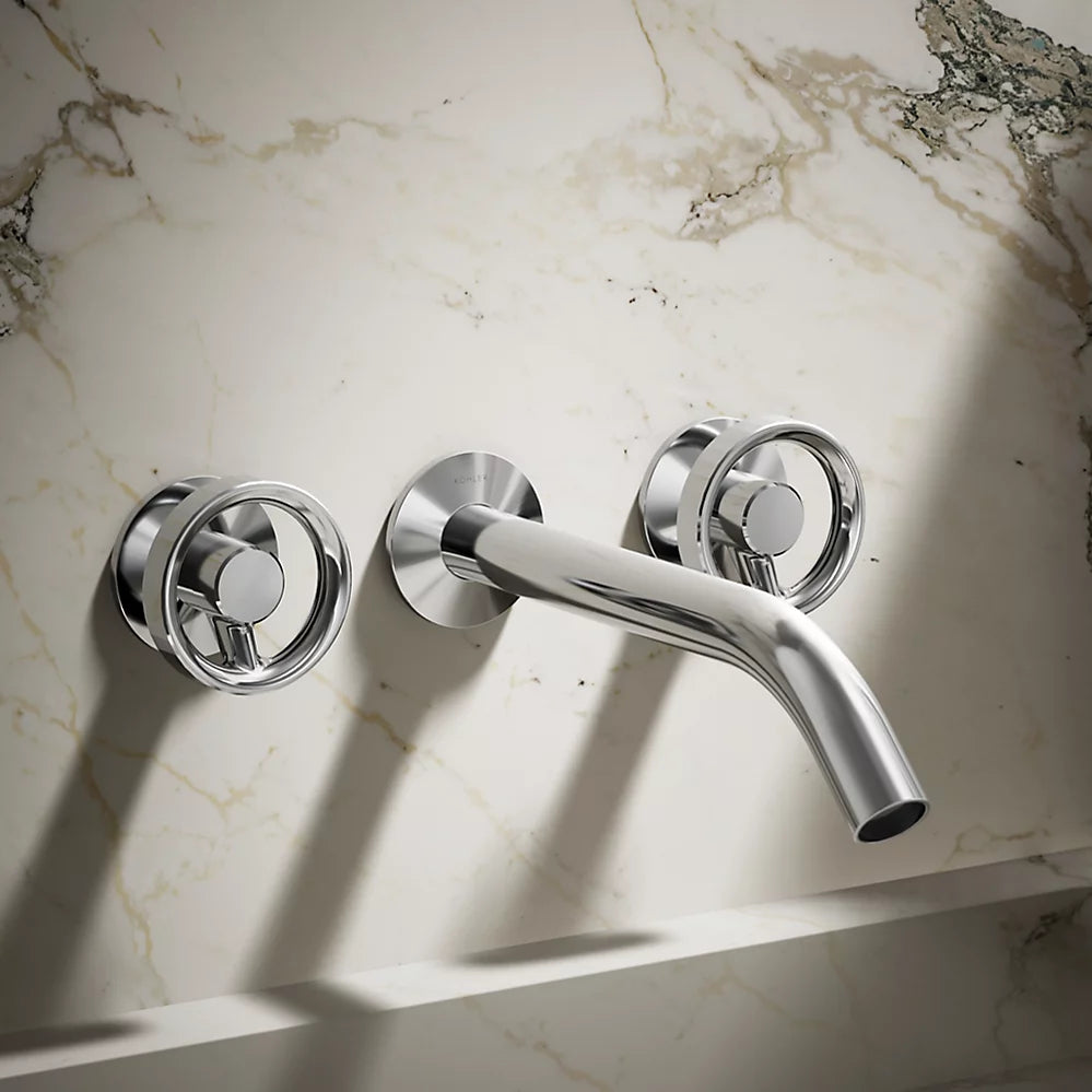 Components® Wall-mount bathroom sink faucet Industrial handle trim