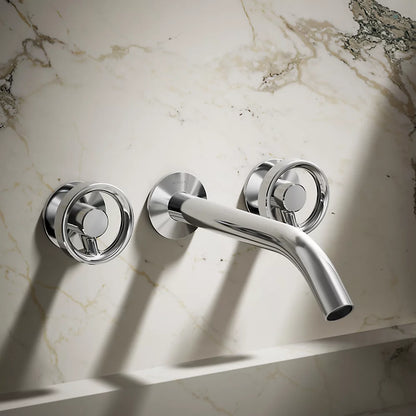 Components® Wall-mount bathroom sink faucet Industrial handle trim