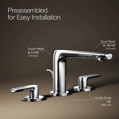 Avid® Widespread bathroom sink faucet, 0.5 gpm