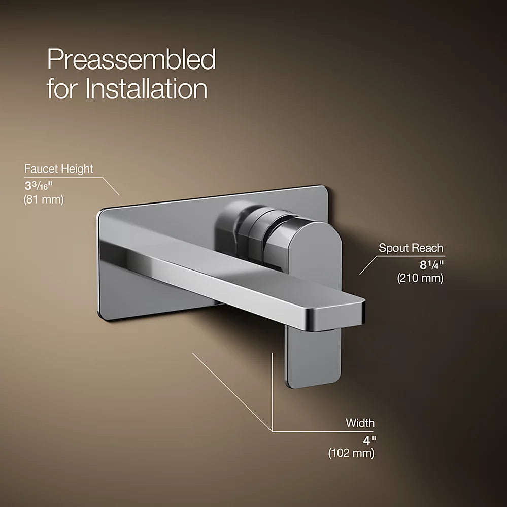 Parallel® Wall-mount single-handle bathroom sink faucet, 1.2 gpm