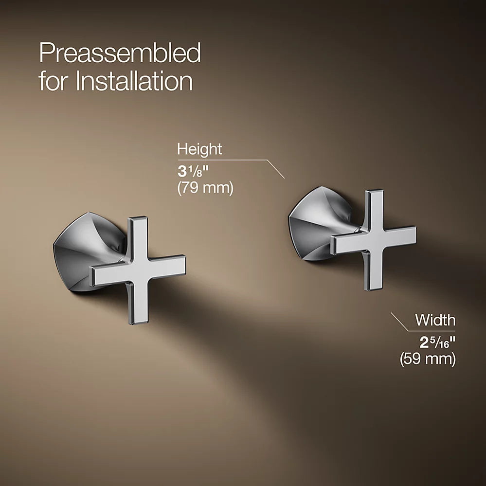Occasion® Wall-mount bathroom sink faucet Cross handle trim, 1.2 gpm