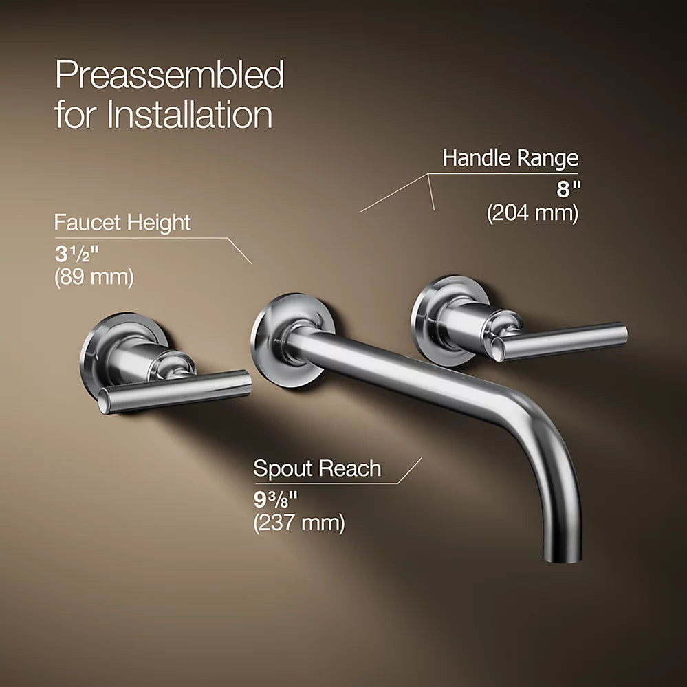 Purist® Wall-mount bathroom sink faucet trim with Lever handles, 1.2 gpm
