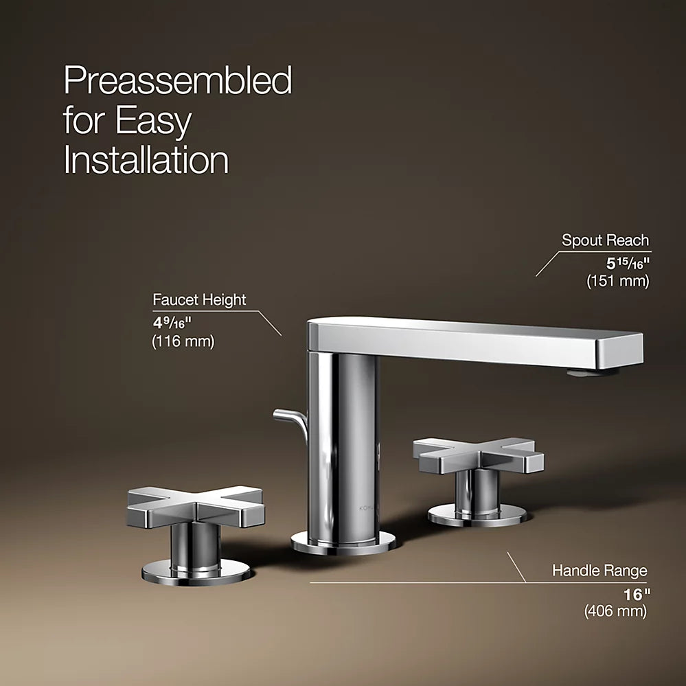 Composed® Widespread bathroom sink faucet with Cross handles, 1.2 gpm