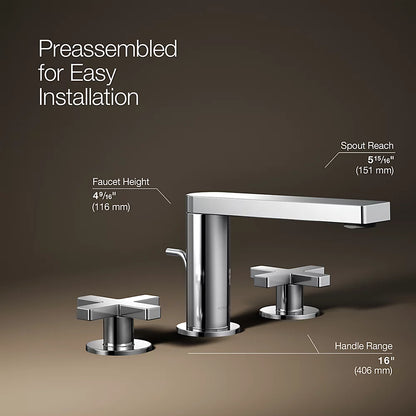 Composed® Widespread bathroom sink faucet with Cross handles, 1.2 gpm