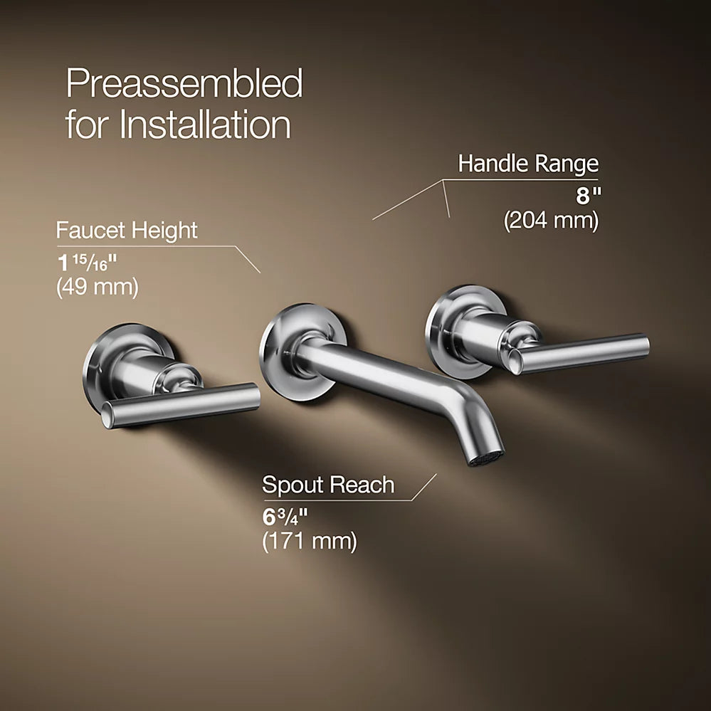 Purist® Wall-mount bathroom sink faucet trim with Lever handles, 1.2 gpm