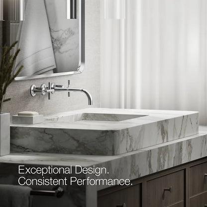 Purist® Wall-mount bathroom sink faucet trim with Cross handles, 1.2 gpm
