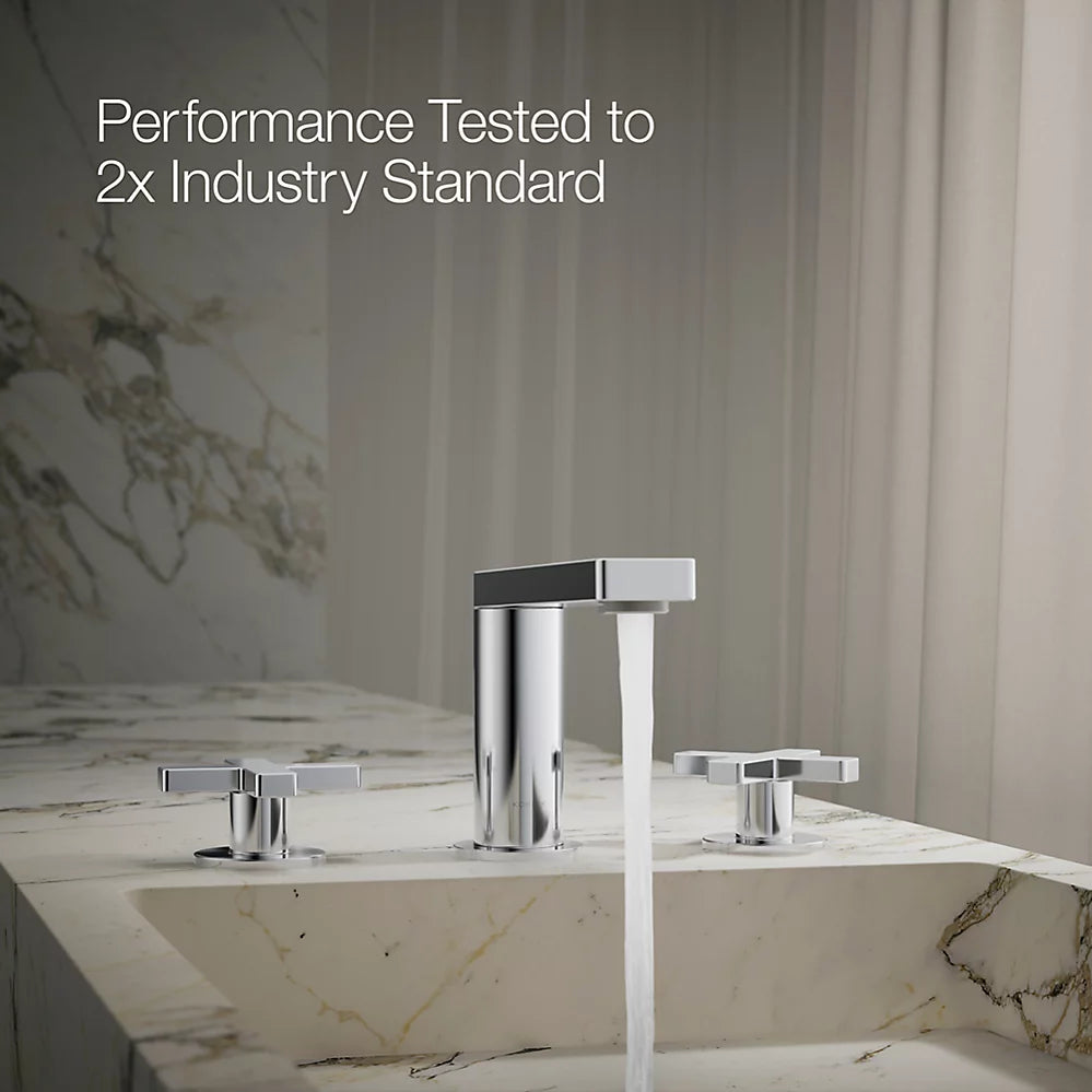 Composed® Widespread bathroom sink faucet with Cross handles, 1.2 gpm