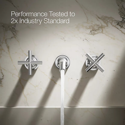 Purist® Wall-mount bathroom sink faucet trim with Cross handles, 1.2 gpm