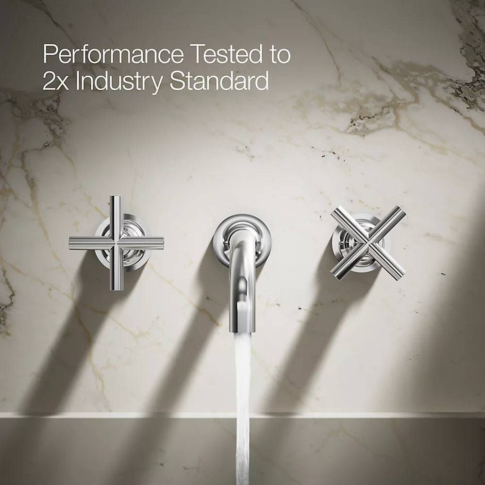Purist® Wall-mount bathroom sink faucet trim with Cross handles, 1.2 gpm