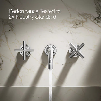 Purist® Wall-mount bathroom sink faucet trim with Cross handles, 1.2 gpm