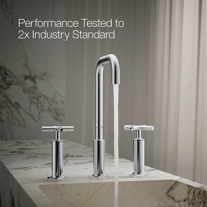 Purist® Widespread bathroom sink faucet with Cross handles, 1.2 gpm