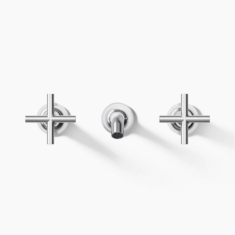 Purist® Wall-mount bathroom sink faucet trim with Cross handles, 1.2 gpm