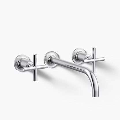 Purist® Wall-mount bathroom sink faucet trim with Cross handles, 1.2 gpm