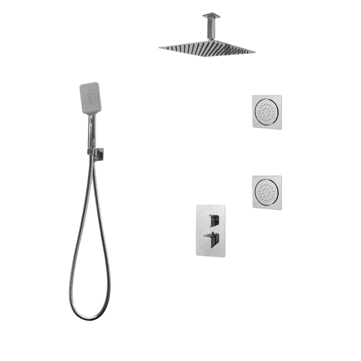 Three Way Thermostatic Shower System F57123-4C16BLB2 - Golzar Home