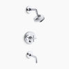 Purist® Rite-Temp® bath and shower trim kit with push-button diverter and cross handle, 2.5 gpm