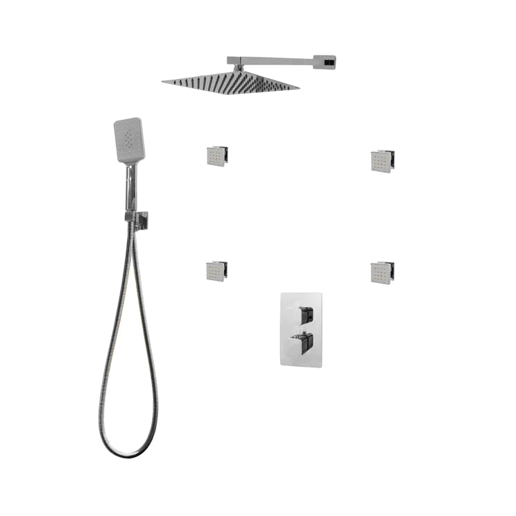 Three Way Thermostatic Shower System F57123-W16BSB4 - Golzar Home