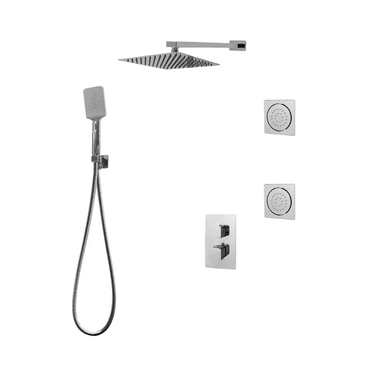 Three Way Thermostatic Shower System F57123-4C16BLB2 - Golzar Home