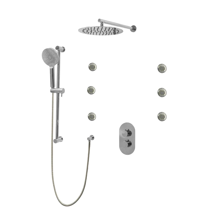 Three Way Thermostatic Shower System F57104-W12ASB6 - Golzar Home