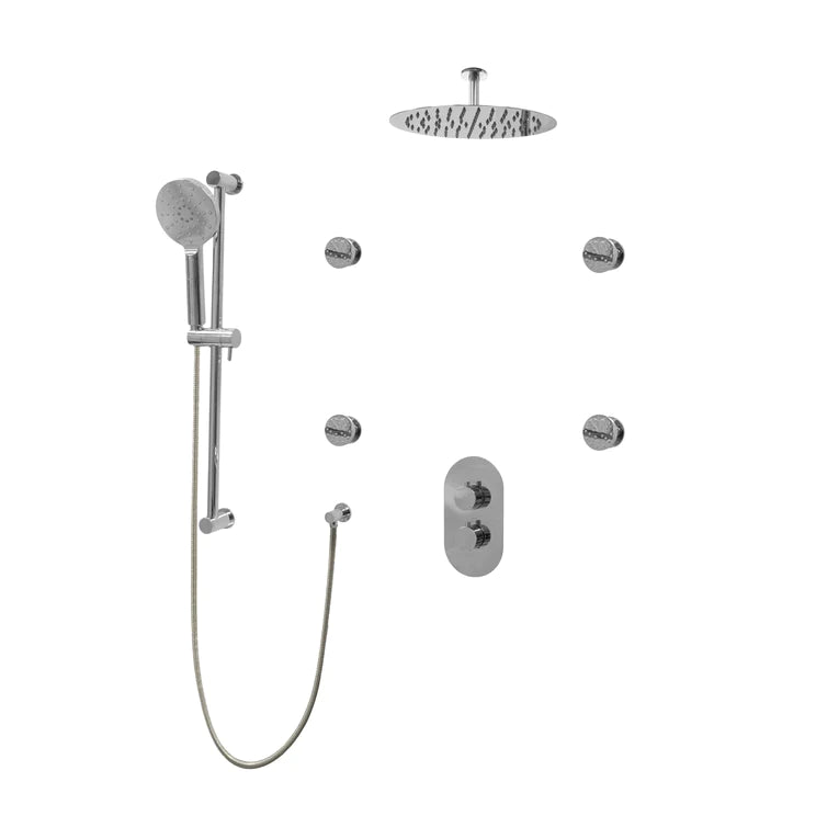 Three Way Thermostatic Shower System F57104-W12ASB4 - Golzar Home