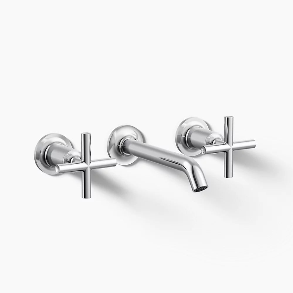 Purist® Wall-mount bathroom sink faucet trim with Cross handles, 1.2 gpm