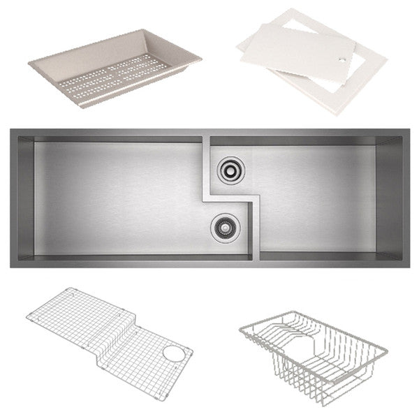 ROHL Culinario Double Bowl Ultimate Water Appliance Stainless Steel Sink With Accessories