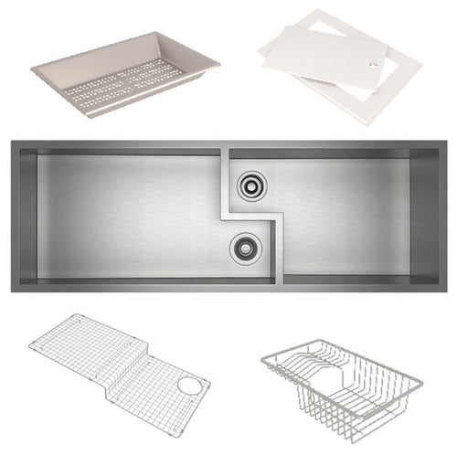 ROHL Culinario Double Bowl Ultimate Water Appliance Stainless Steel Sink With Accessories