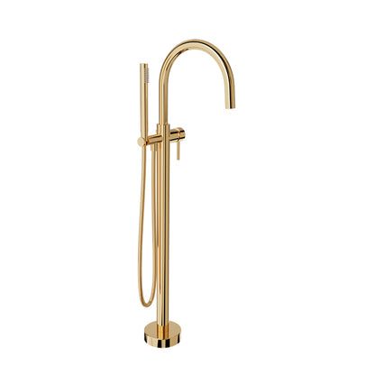 Baril Floor-mounted tub filler with hand shower