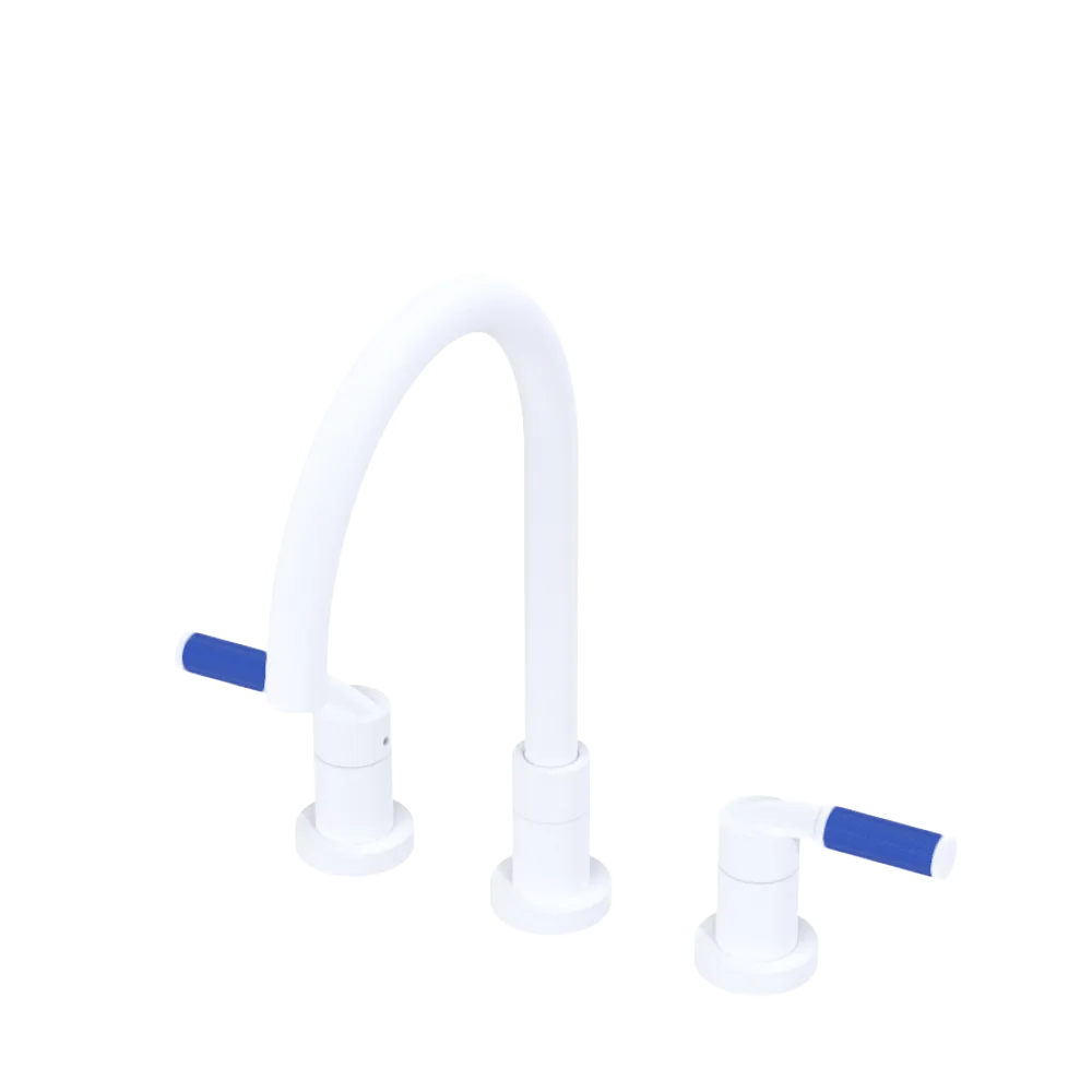 Rubinet Widespread Kitchen Set Matt White