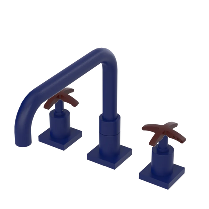 Rubinet Widespread Kitchen Set with Genesis Spout Midnight Blue