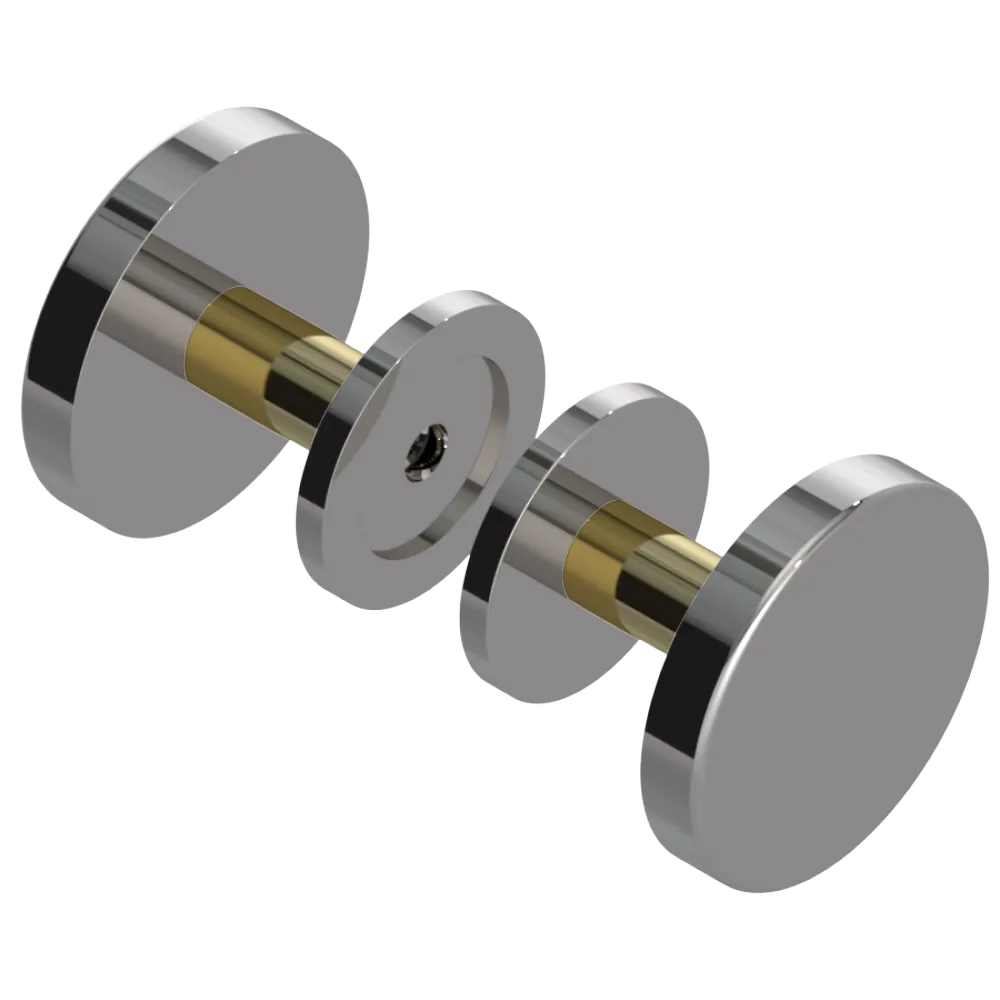 Rubinet Shower Door Knob (set) Polished Nickel
