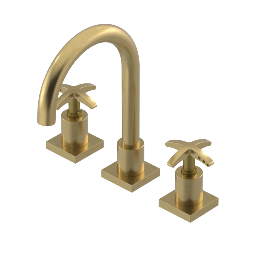Rubinet Widespread Lav. Set. (less drain) Satin Brass
