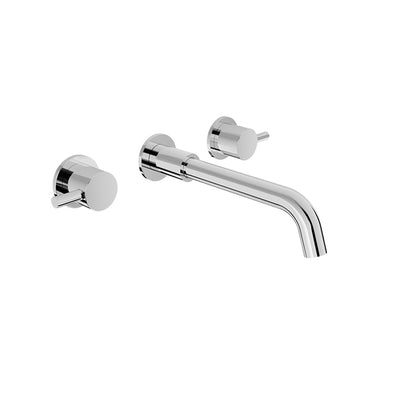 Baril Two handles wall-mounted lavatory faucet, drain not included