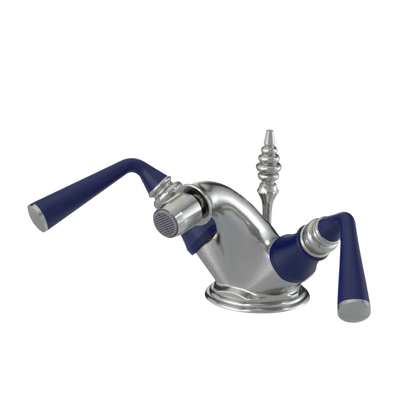 Rubinet Single Hole Dual Handle Bidet Fitting (Less Drain) Satin Nickel