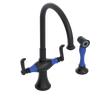 Rubinet Two Handle Single Hole Kitchen Set with Hand Spray Matt Black
