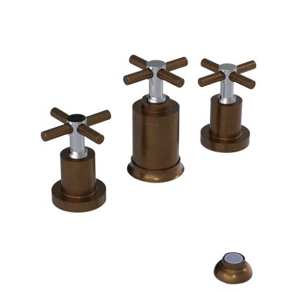 Rubinet Bidet Fitting with Spray, Diverter, and Vacuum Breaker (less drain) Tuscan Brass