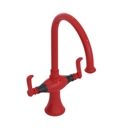 Rubinet Two Handle Single Hole Kitchen Set Red
