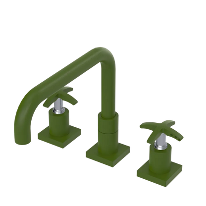 Rubinet Widespread Kitchen Set with Genesis Spout Green Envy