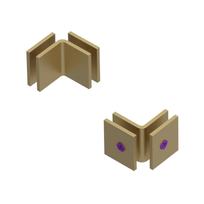 Rubinet 90 Glass to Glass Open Face Satin Brass