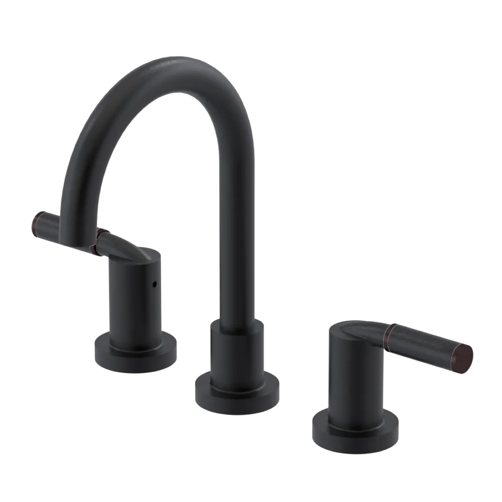 Rubinet Widespread Lav set (less drain) Matt Black